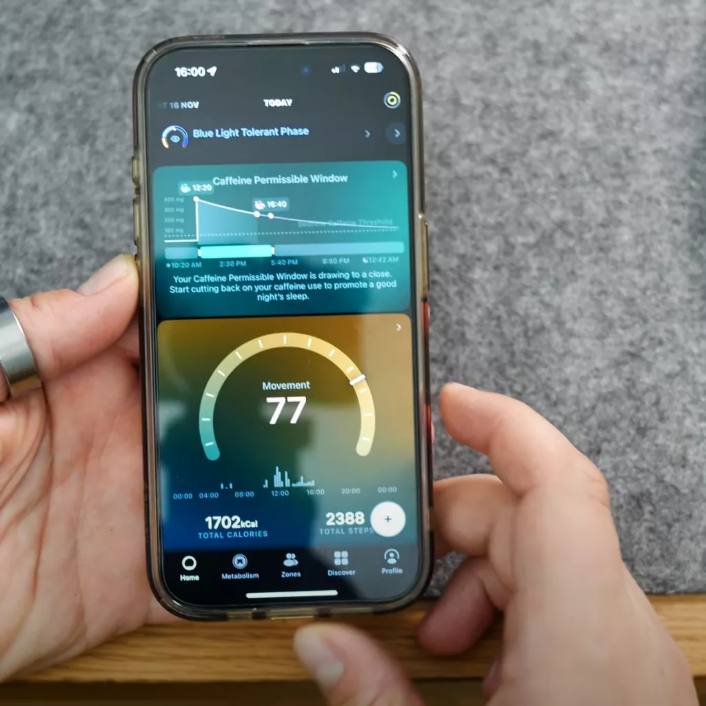 Ultrahuman Ring Air App Front Page with no subscription
