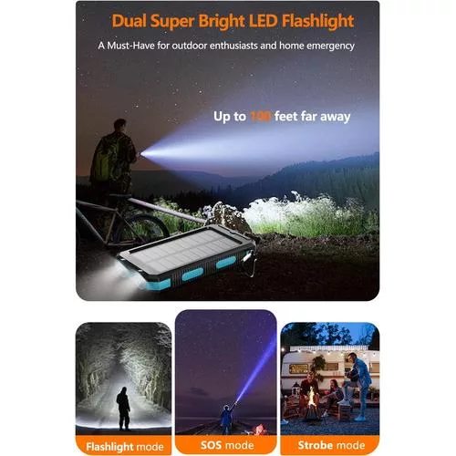 Jskei Solar Charger Power Bank specs – fast charging and rugged design