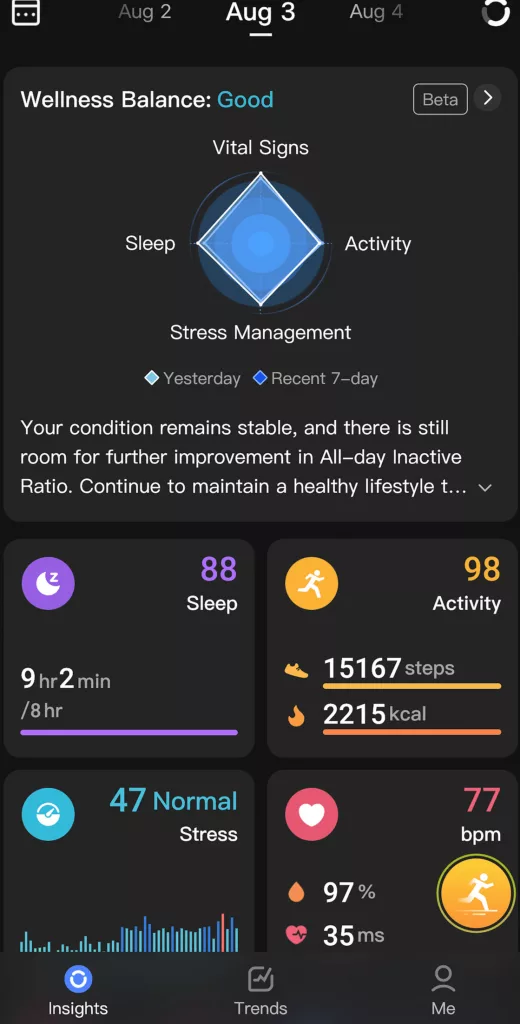 RingConn Gen2 App Home Page - Sleep Apnea Monitoring Included