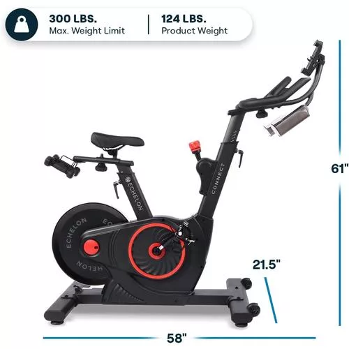 Close-up of Echelon Bike build and weight details