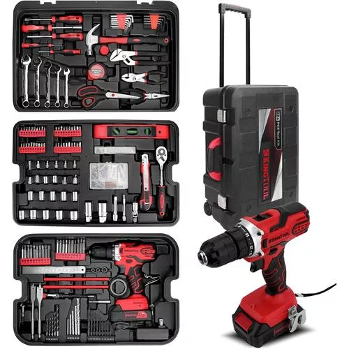 KINGTOOL Home Tool Set Kit front view - durable 286-piece kit with cordless drill for home repairs - This set is a leading contender for being one of the best Budget-Friendly Tool Sets