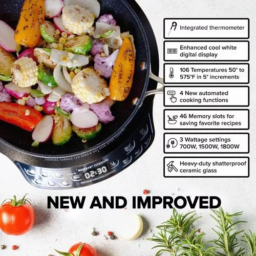 Detailed view of Nuwave Induction Cooktop showing features and design details