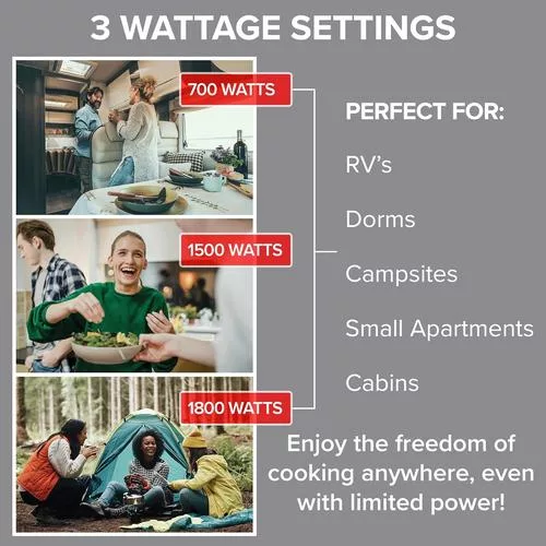 Nuwave Induction Cooktop in use – demonstrating simple operation and modern design