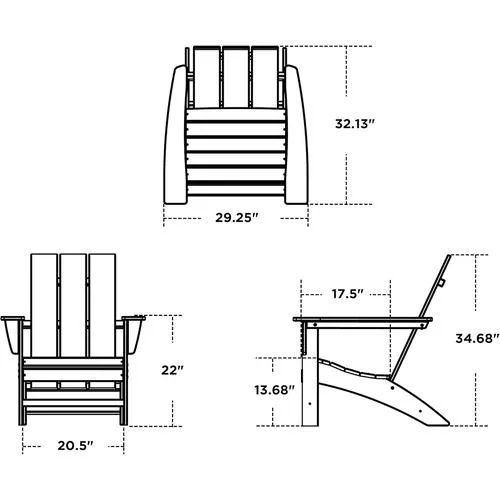Close-up view of the recycled HDPE material and construction details - The Polywood Modern outdoor Adirondack chair offers comfort and style. How does it stack up against the Adiromoti and the Serwall