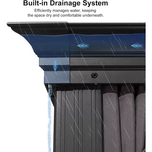 Detailed view of the built-in drainage system