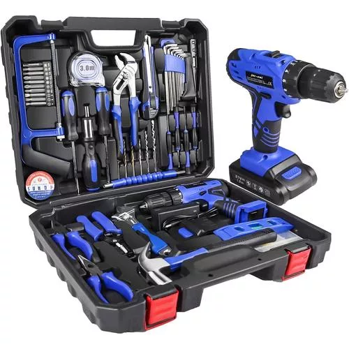 jar-owl 21V Tool Set with Drill - durable kit with cordless drill and organized storage for home repairs