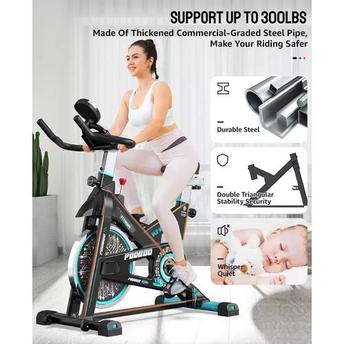 Detailed view of pooboo Exercise Bike features of the Pooboo exercise bikes.