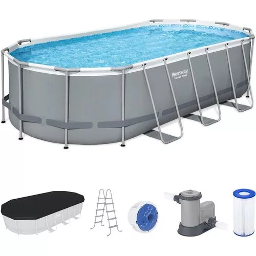 Bestway Power Steel Oval Above Ground Swimming Pool