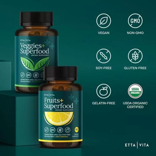 Etta Vita bottle highlighting Non-GMO and Soy-Free