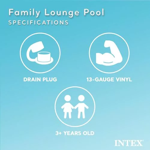 INTEX Swim Center Lounge Pool specs label for pool lounger swimming pool review