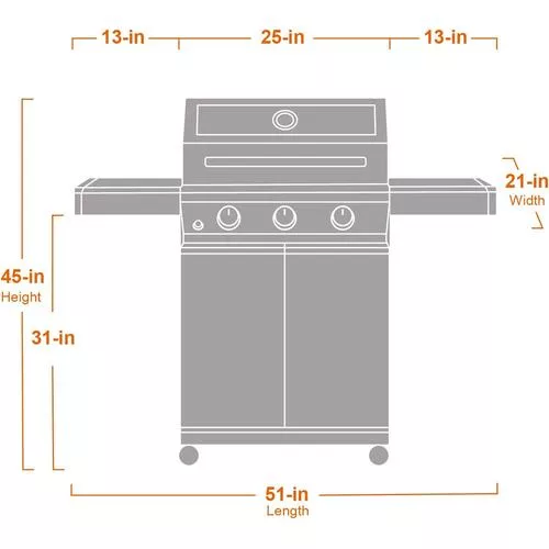 Dimensions of Mesa 300 - Great for summer family cooking