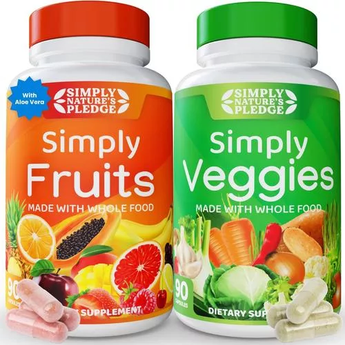 Simply Nature’s Pledge Fruit & Veggie Capsules with 42 superfood ingredients - great fruits and veggies supplement