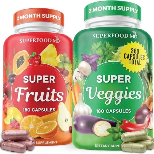 Superfood MD Superfood Fruit and Veggie Capsules for energy, immunity, and skin health - great as a fruits and veggies vitamins